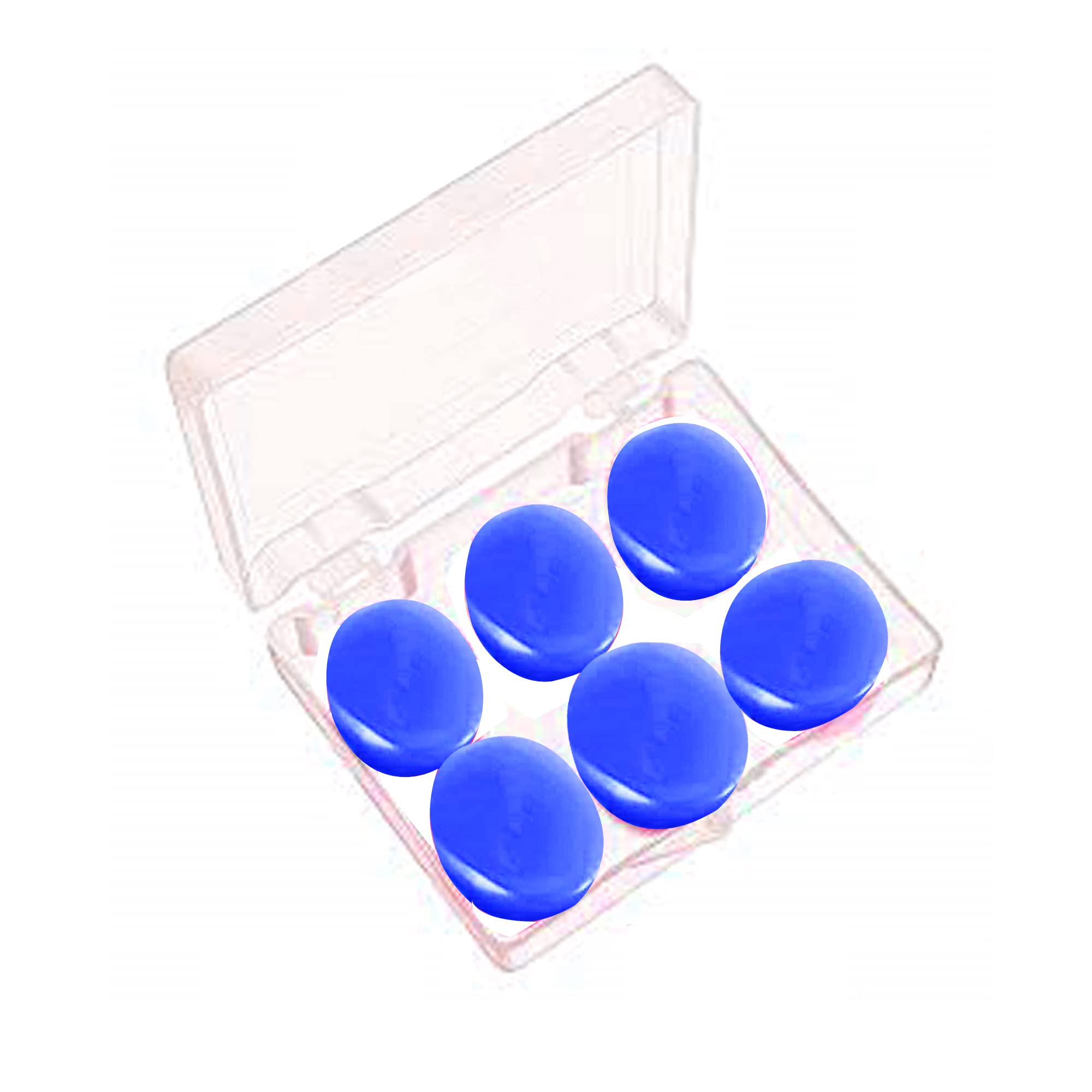 Soft Reusable Moldable Silicone Noise Cancelling Earplugs, Sound Blocking,Earplugs with Case for Swimming, Concert (Dark Blue (3 Pair))-image-5