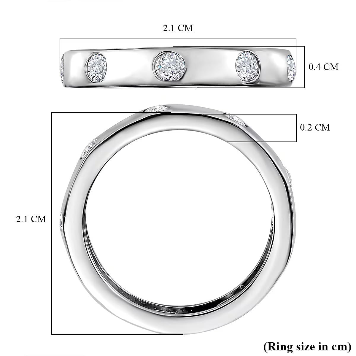 TJC Moissanite Anello nuziale da donna in argento Sterling 925, anelli di fidanzamento o anniversario per lei, impilabili, regalo per moglie e figlia