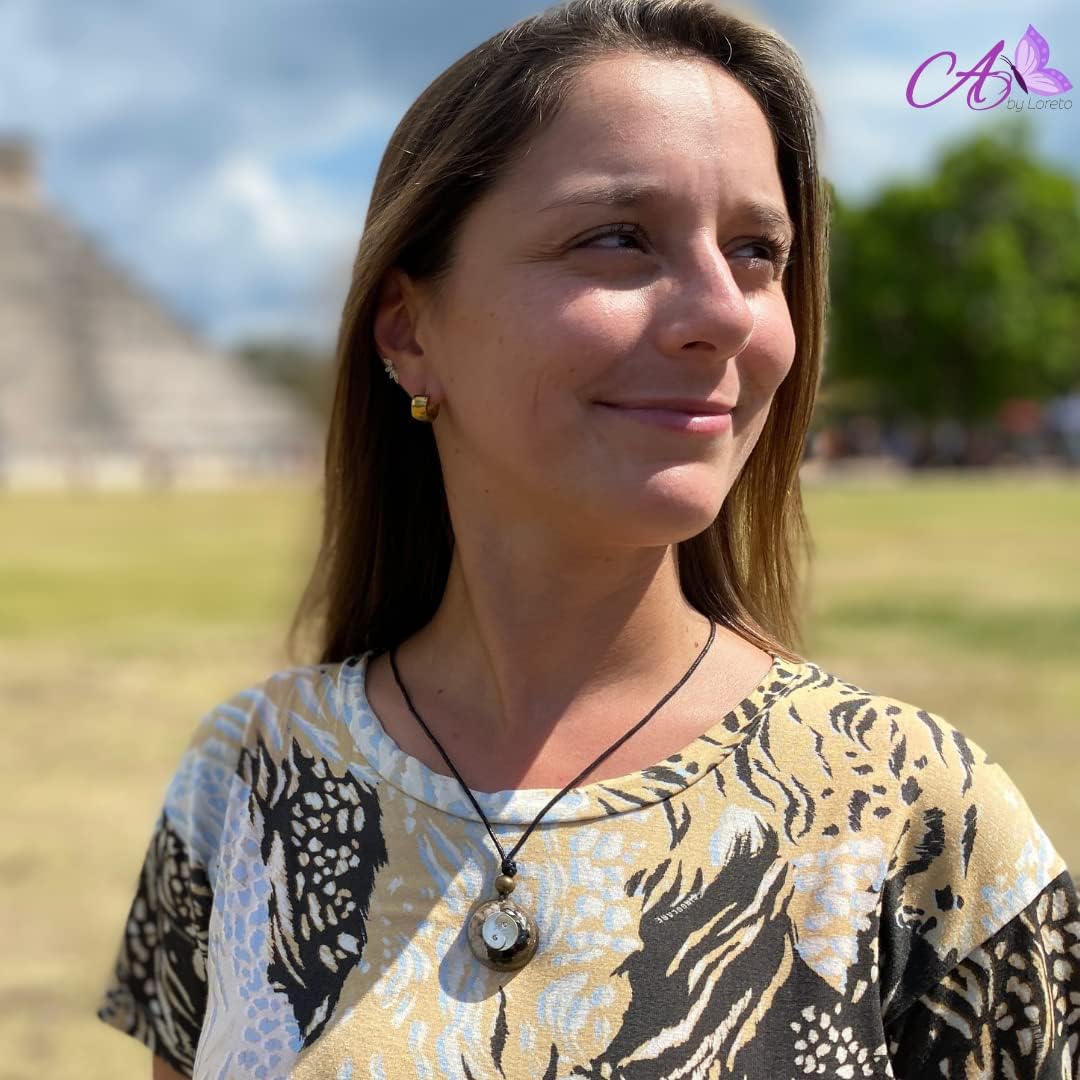 Orgone Yin Yang Necklace Choker - Healing Crystals of Black Tourmaline, Selenite & Quartz with Copper Orgonite Amulet with SBB Coil - Protective Energy Jewelry Handmade, Arte Orgones Design - Image 6