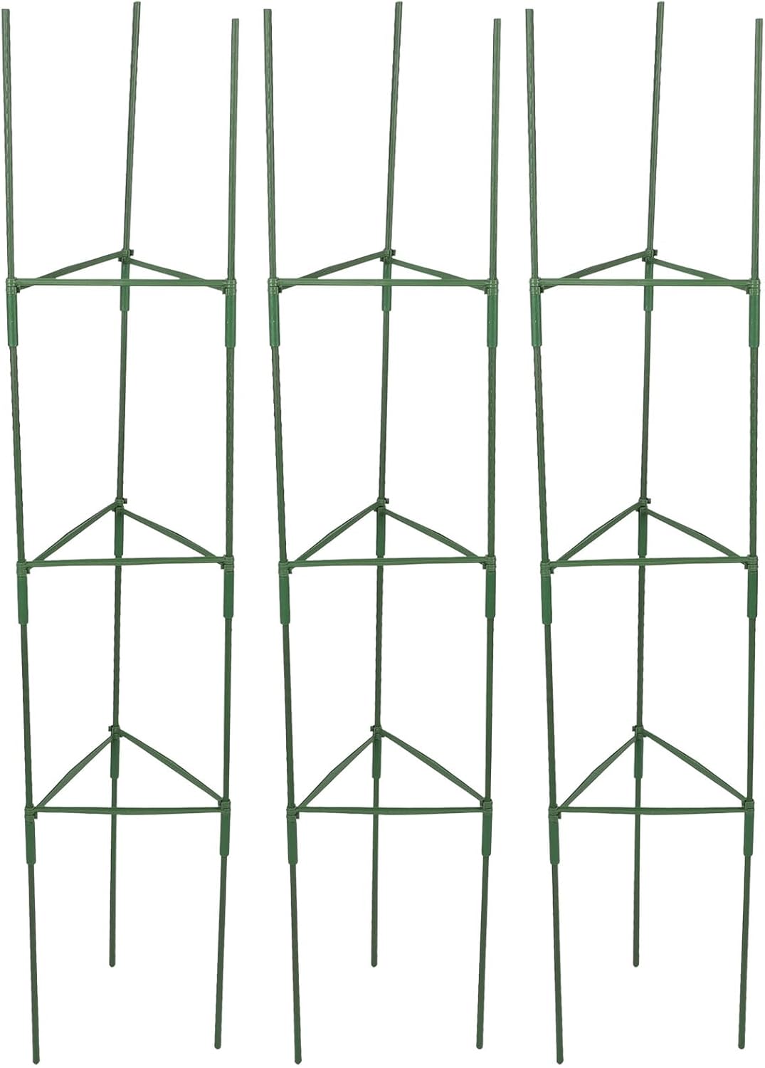 FRCOLOR 3 Sets Metal Tomato Plant Trellis Support Brackets for Climbing Plants Indoor and Outdoor Garden with 27 Rods 27 Connectors and 18 Fasteners Vine Shaping