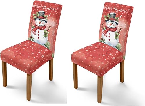 Miniatura 36 de Rnyleeg Juego de 1 fundas de asiento de Feliz Navidad para sillas de comedor, fundas elásticas suaves y cómodas para sillas de comedor con estampado