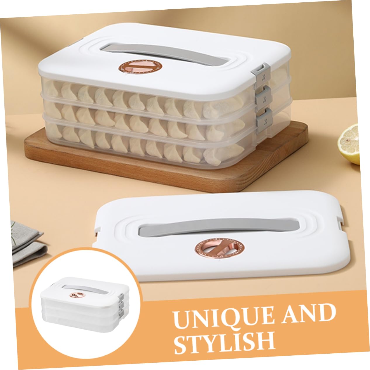 Cabilock Caja de Conservación de Alimentos Frescos para Guardar Dumplings Estuche Frigorífico Contenedor de Cocina