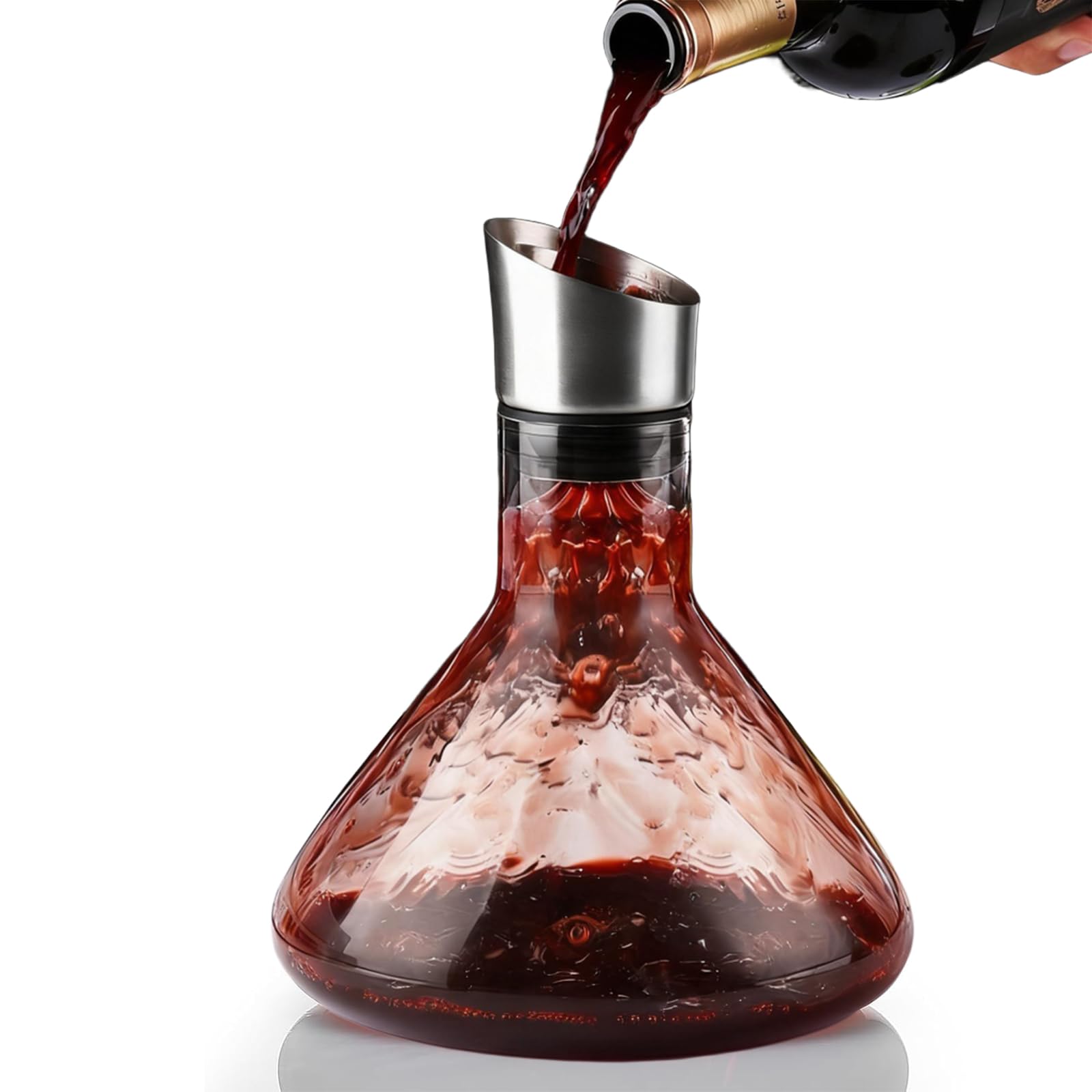 Kristallglas Rotwein Dekanter 1500 ml mit Weinbelüfter & Filter – Tropffreie Weinkaraffe, Edles Geschenk für Weinliebhaber & Schwiegereltern vino air dekanter Küche, Haushalt & Wohnen