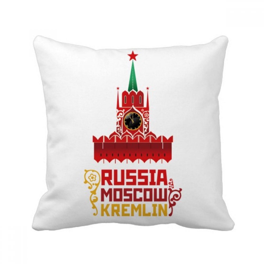 Coussin ours brun matriochkas Russie decoration canape oreiller carre multicolor 40x40