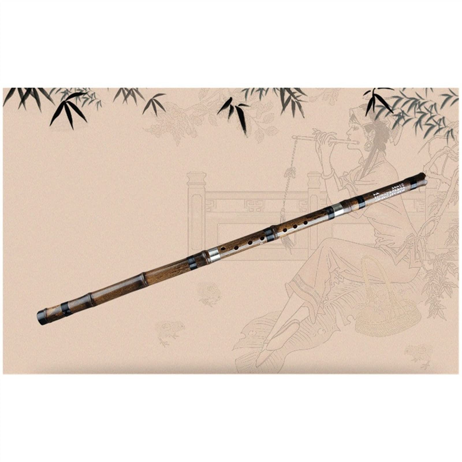 Flauta de bambú Profesional Flauta De Bambú China con Llave G/F, Flauta De Instrumento Musical Tradicional Vertical De Viento De Madera Xiao (Color : F)