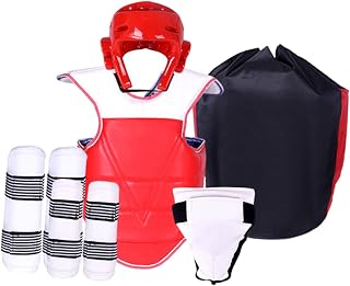 5Pcs Taekwondo Protective Gear Padded Taekwondo Chest Pad Professional Karate Sparring Gear for MMA Sanda Sparring Training