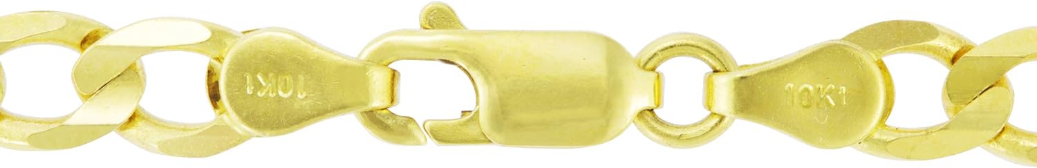 Nuragold 14k Real Yellow Gold Figaro Link 6.5mm Chain Bracelet (7"-9") Italian Jewelry for Men & Women