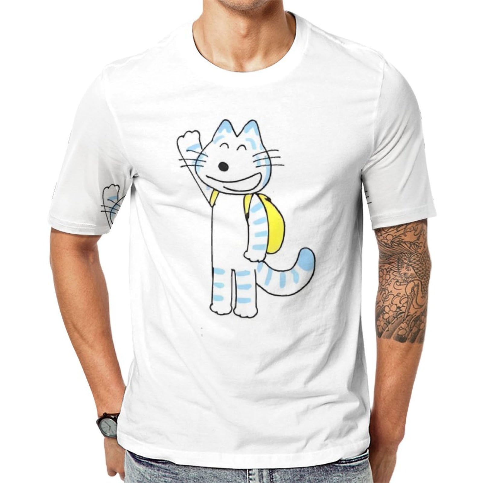 Amazon.co.jp: 11ぴきのねこ 21 半袖 Tシャツ メンズ 丸首 プリント