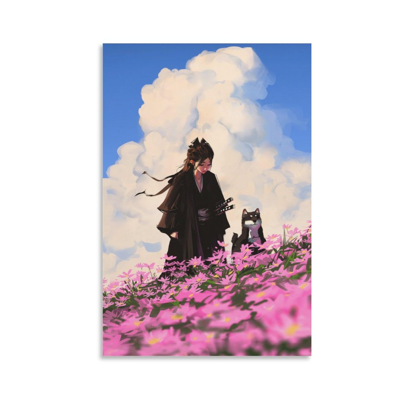 Amazon.co.jp: アニメの女の子と犬が忠誠と誓いに縛られたポスター1