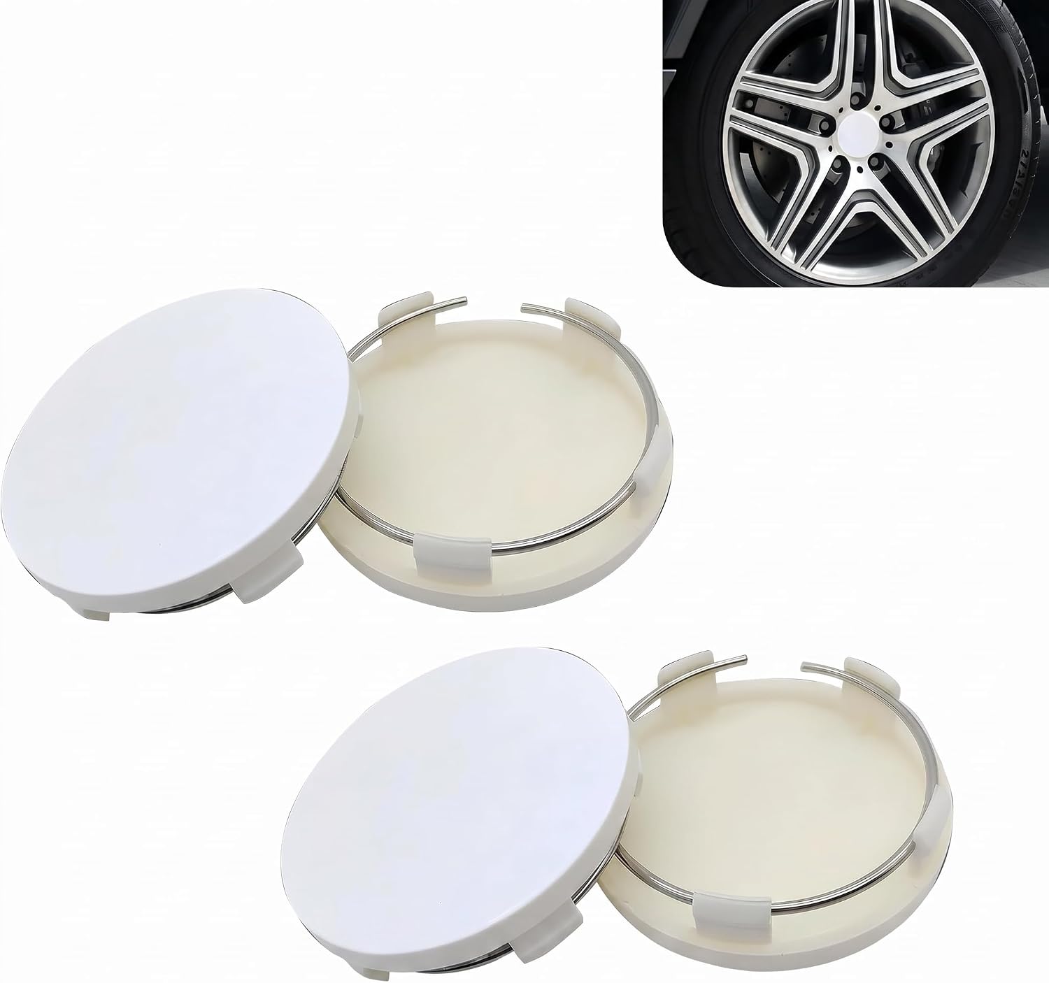 4 PCS Wheel Center Caps, 2.36 Inches Outer Diameter Snap-in Hub Covers for Rim Hole, Durable ABS Decorative Wheel Hub Accessory, Universal for Most Cars, Trucks, SUVs (Carbon Fiber Black)
