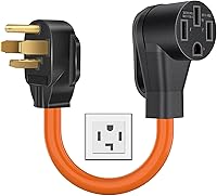 Vista 1 de NEMA 14-30P a 14-50R Cable adaptador de cargador EV de 4 clavijas de 30 amperios a adaptador de conversión EV de 50 amperios solo compatible
