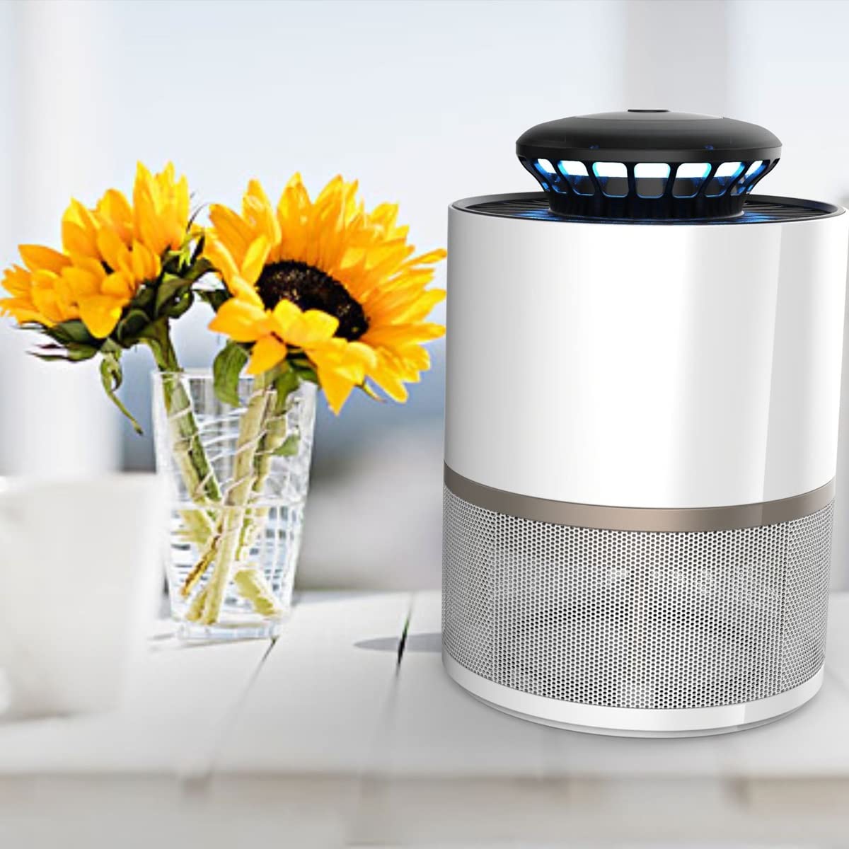 Bug Zapper, Lampada elettrica antizanzare, Lampada antizanzare con Controllo Intelligente della Luce, Controllo Fisico antizanzare (B)