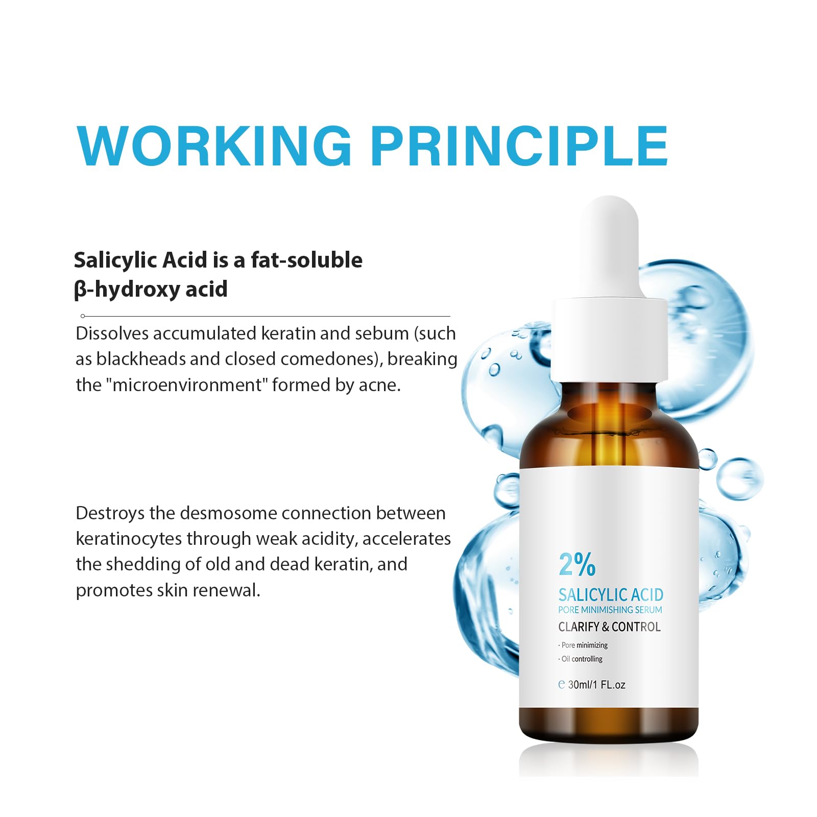 AOPEIBOTO Salicylic Acid Serum 2%, Acne Treatment for Face Gentle Exfoliating Serum for Acne Pore Minimizing, Oil Controlling - Image 3