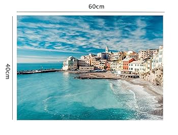 青い海と山の風景を描いた美しい風景画　木製フレーム付き 青い海と山の風景を描いた美しい風景画 木製フレーム付き 富士山