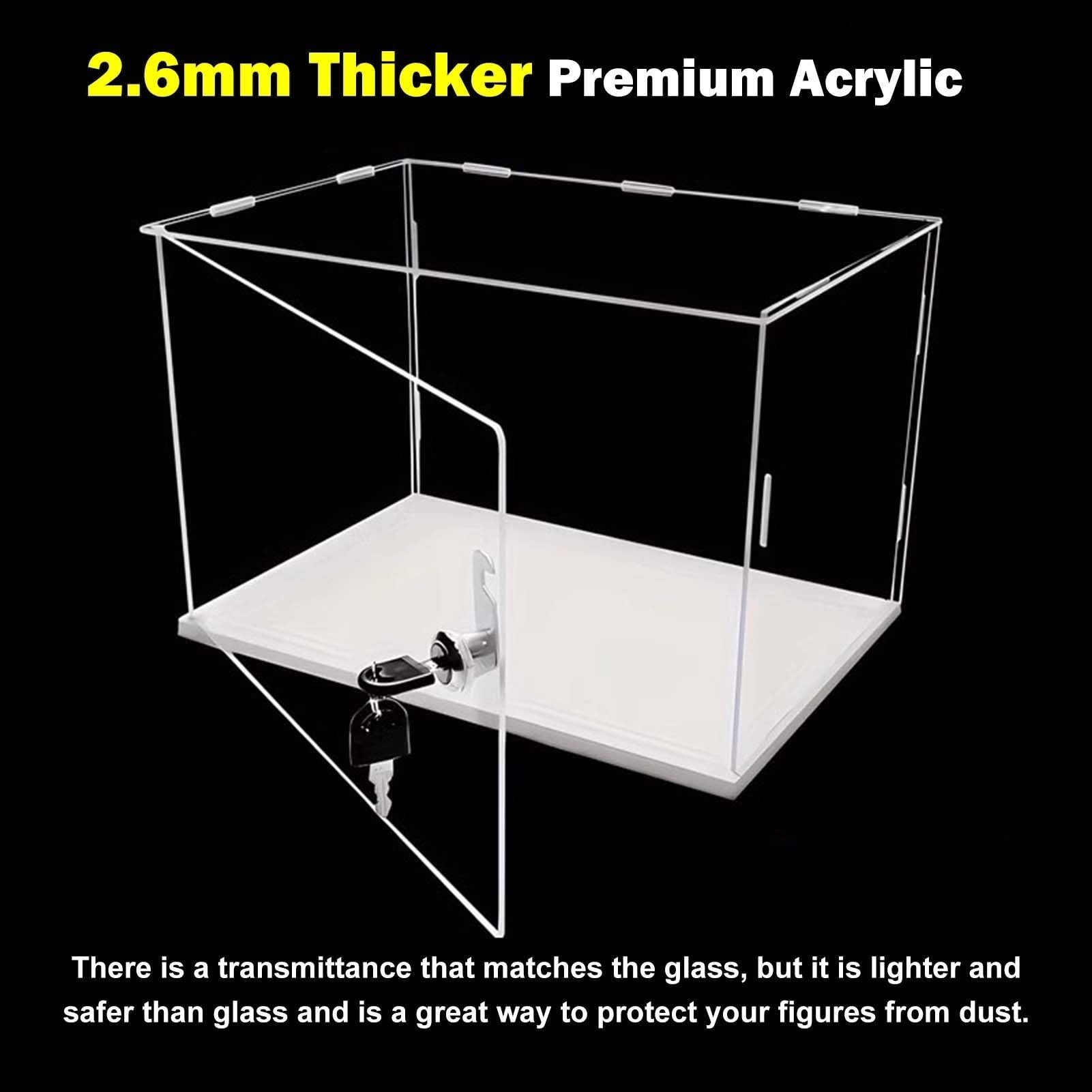 Vitrina Expositora Vitrina Grande de Acrílico Transparente con Cerradura para Maquetas y Miniaturas, Vitrina Rectangular Alargada de Acrílico(40x30x50cm(16x12x20in))
