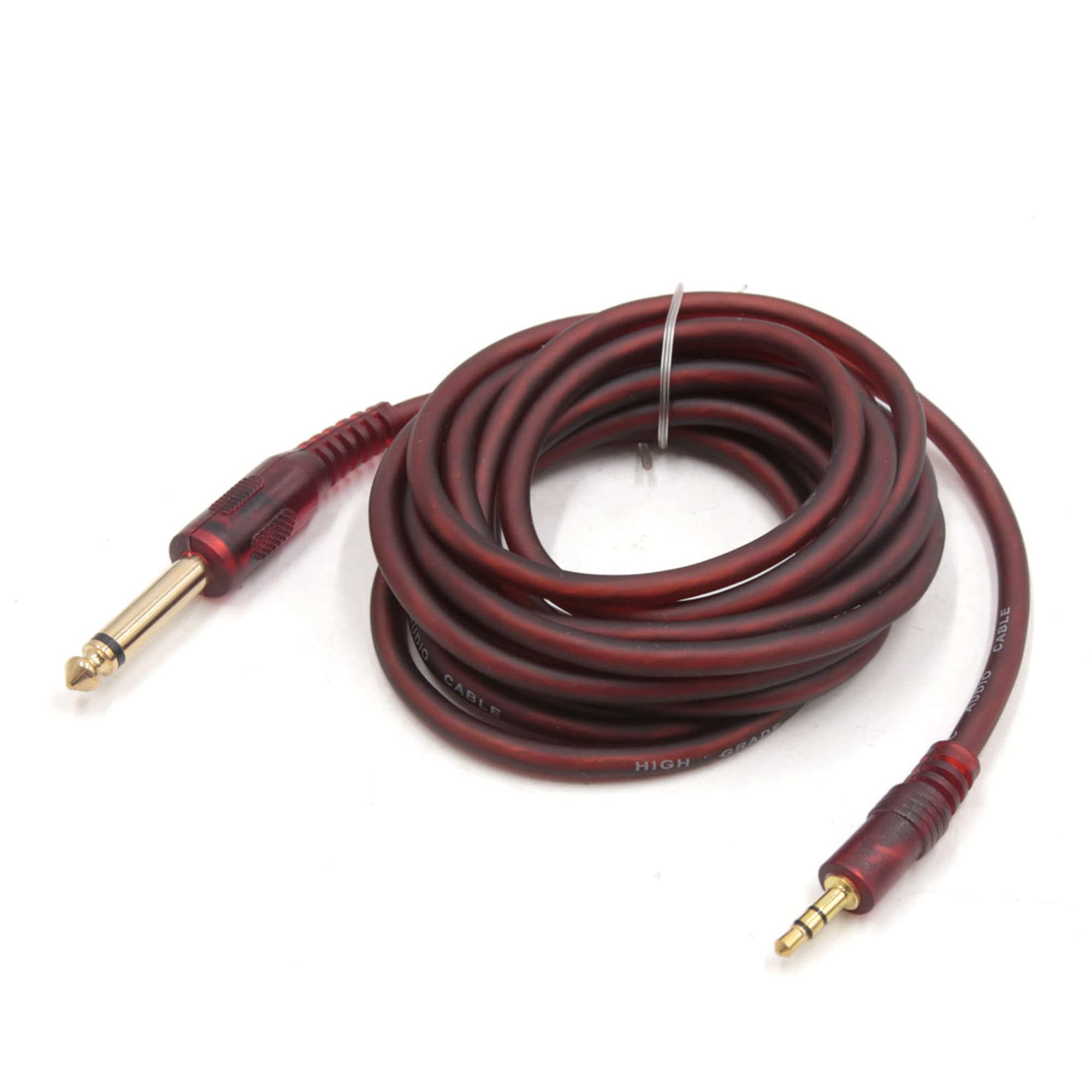 Câble audio Jack 1/8" mâle à mâle 1/4" TRS avec connecteurs robustes pour voiture