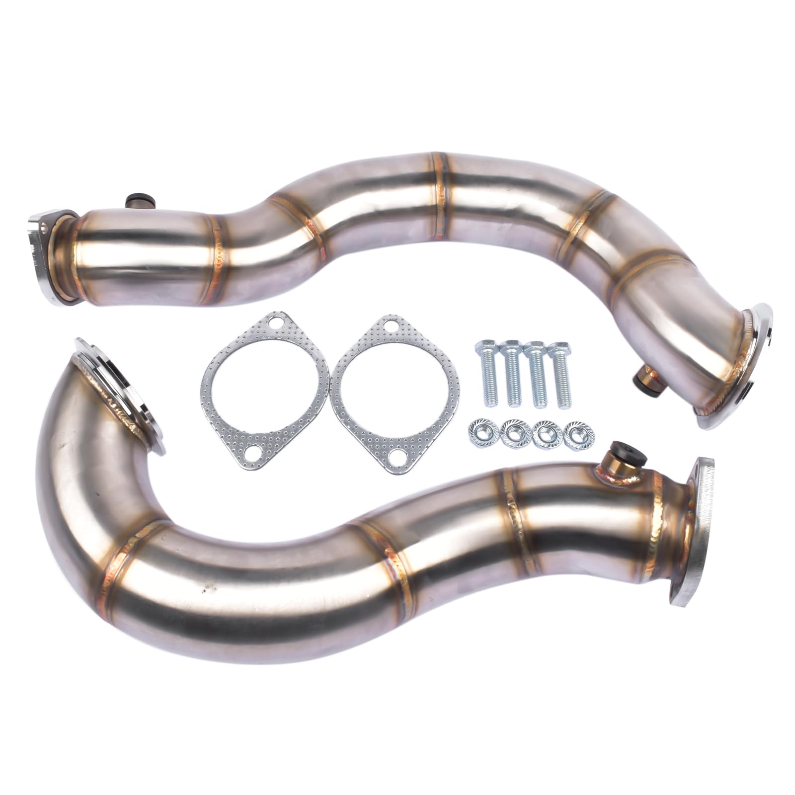 Downpipes de acero inoxidable 76 mm Compatible con N54 135i / 335i 3.0L Twin Turbo 2007-2010 GLOSSY AUTO PARTS