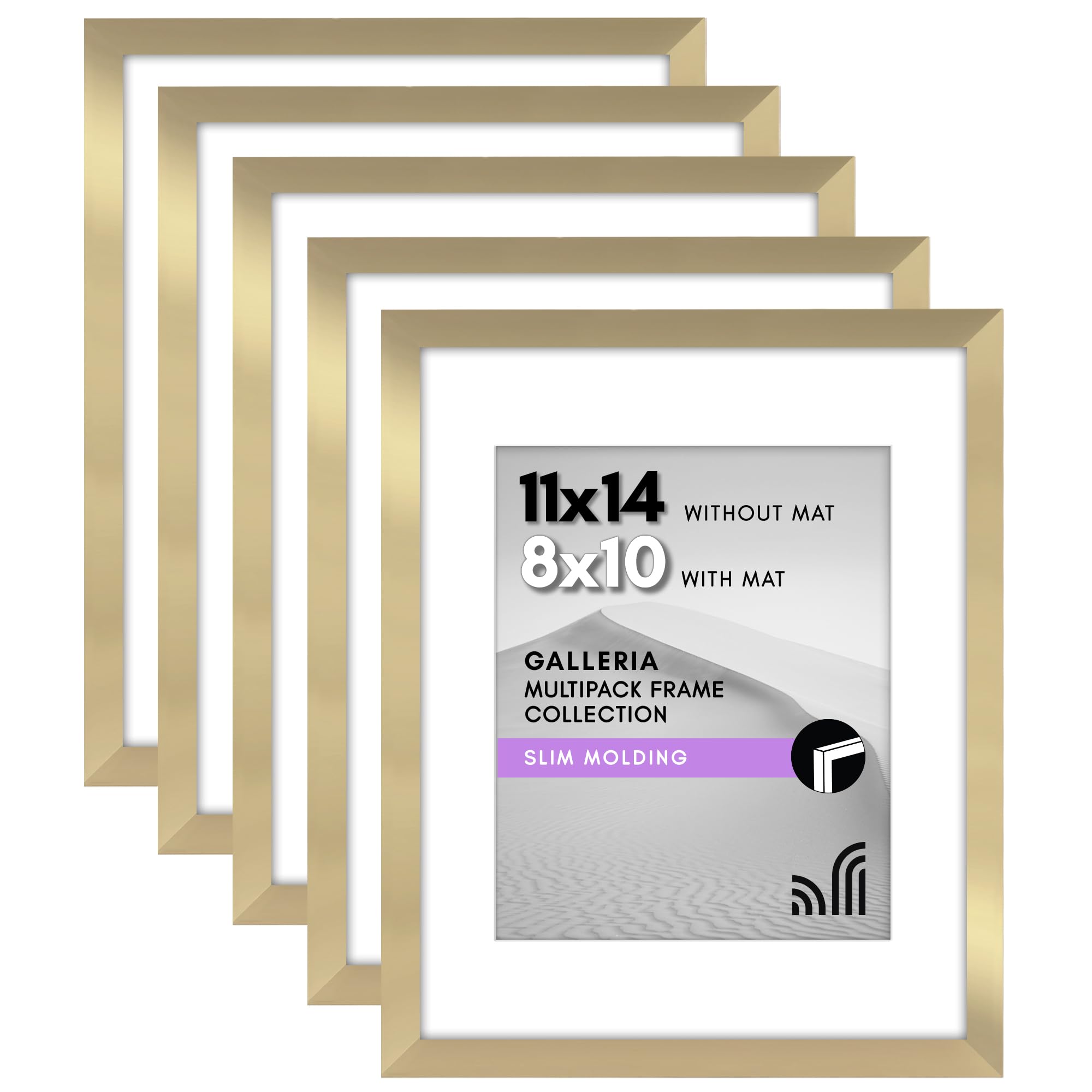 Americanflat Bilderrahmen-Set Galeriewand, Goldfarben