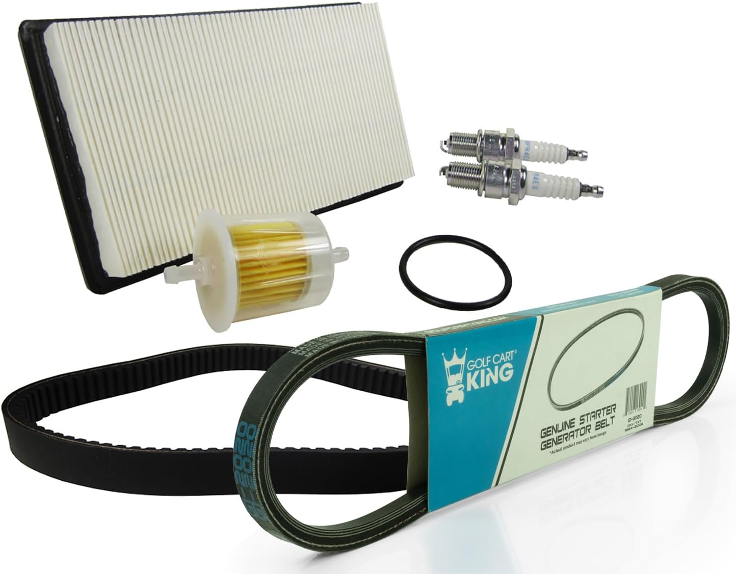 EZGO Marathon Gas Golf Cart Tune Up Kit (1991-1994) with Oil Filter Drive and Starter Generator Belt
