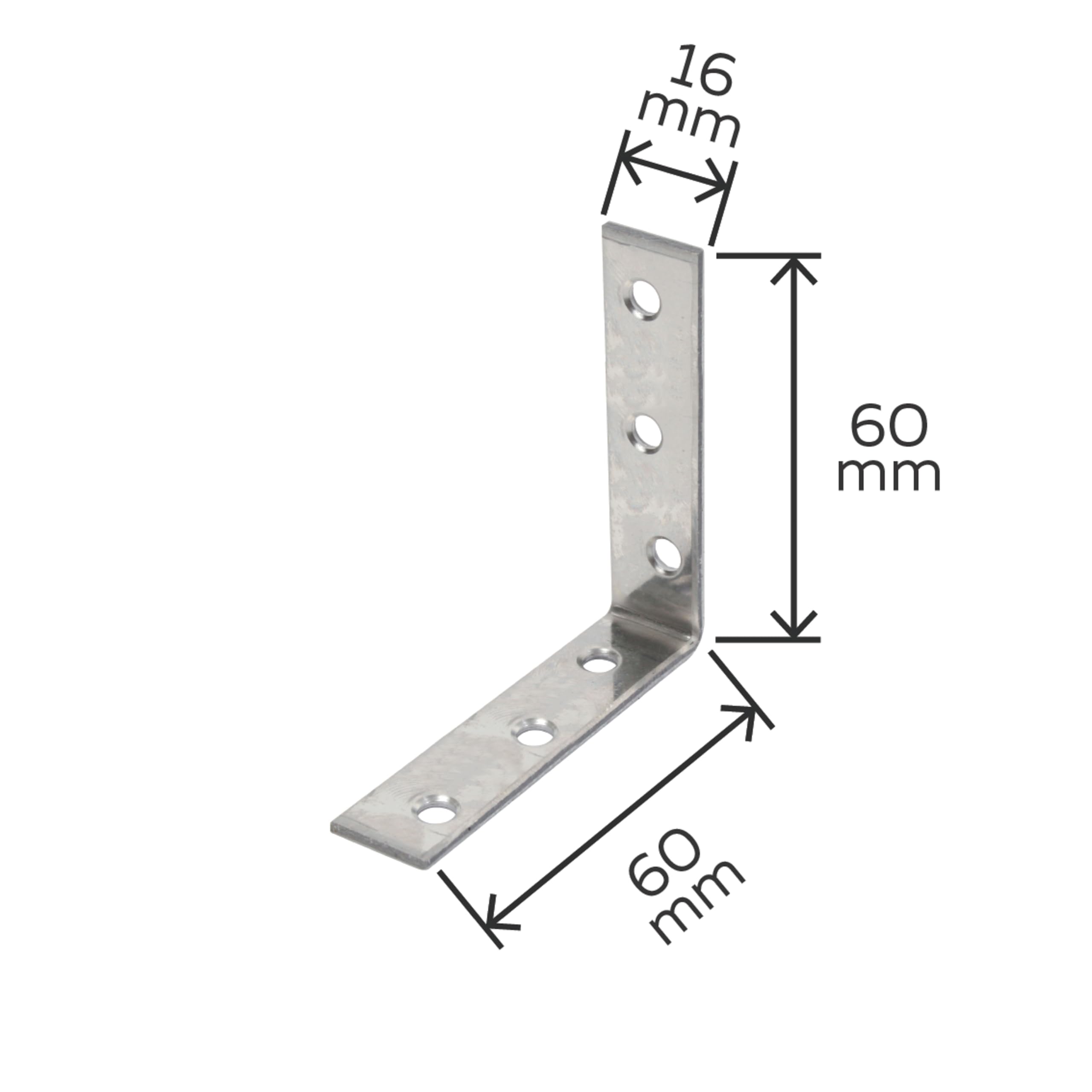 GAH-Alberts 361129 Squadretta per sedie, Acciaio, 60 x 60 x 16 mm / 50 pz