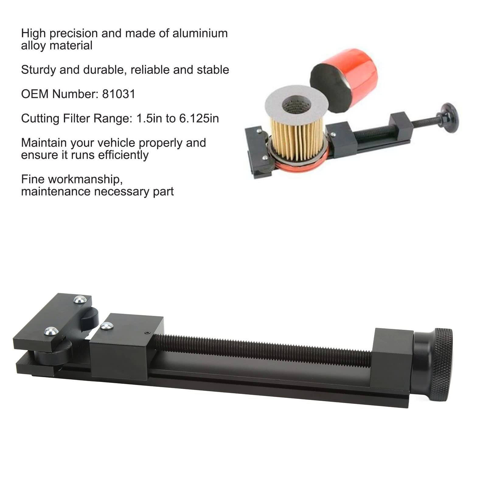KIMISS Oil Filter Cutter Tool 81031, Aluminum, 1.5in to 6.125in, Universal Compatibility, Oil Filter Removal Tool