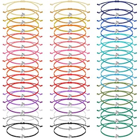 Cunno 50 Pcs Adjustable Star Friendship Bracelets Cover