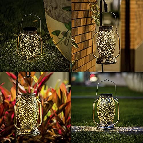 ANGMLN Solar Lantern Lights, Hanging Lights Outdoor, Pathway Lights, Solar Table Lights Waterproof, for Garden, Patio, Lawn, Yard, Deck, Tree, Party Decor (Warm White)