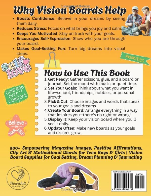 Vision Board Book for Teens: 500+ Empowering Magazine Images, Positive Affirmations, Clip Art & Motivational Words for Teen Boys & Girls | Vision ... (Dreams & Goals Vision Board Series) image 3