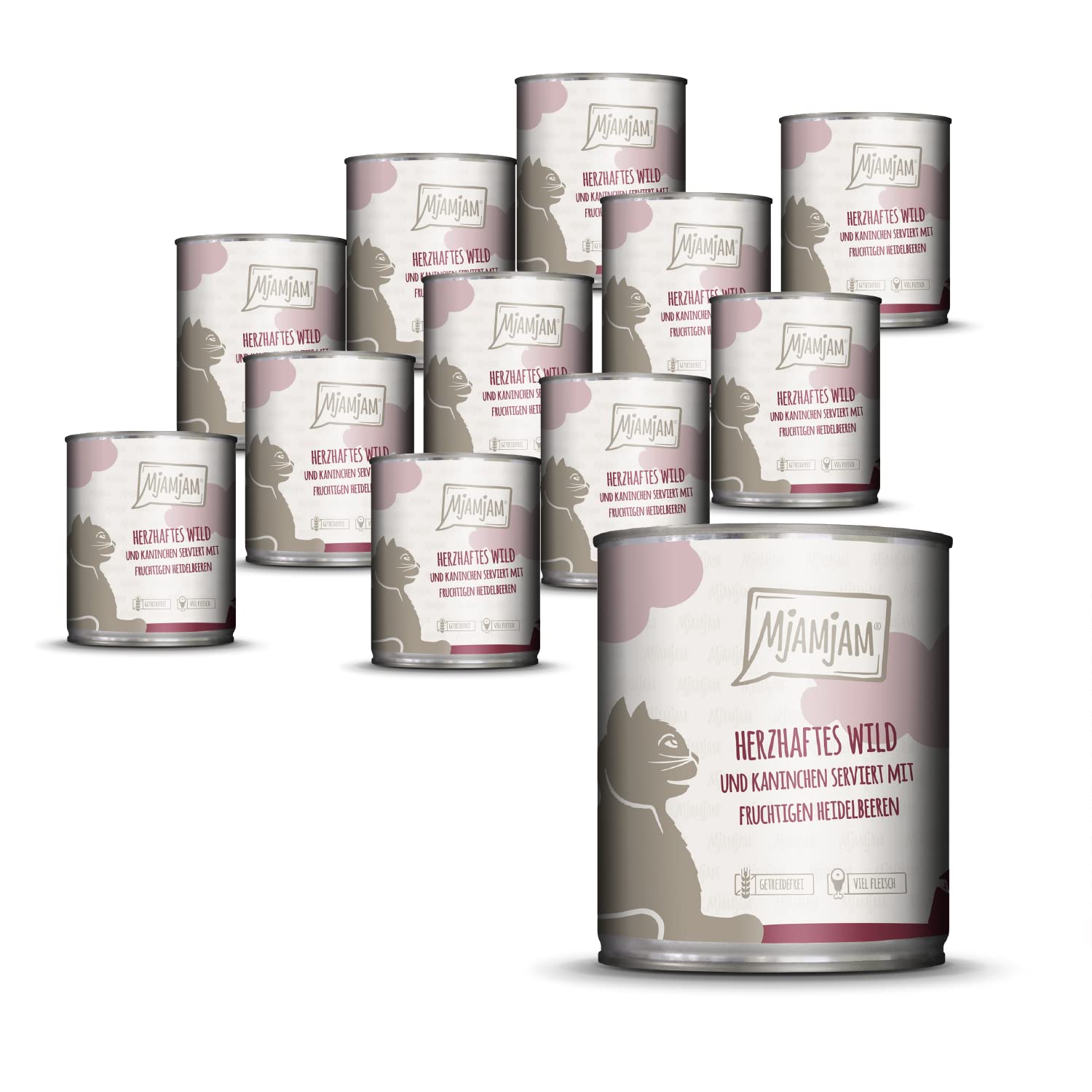 MjAMjAM - herzhaftes Wild & Kaninchen an fruchtigen Heidelbeeren 12 x 800 g