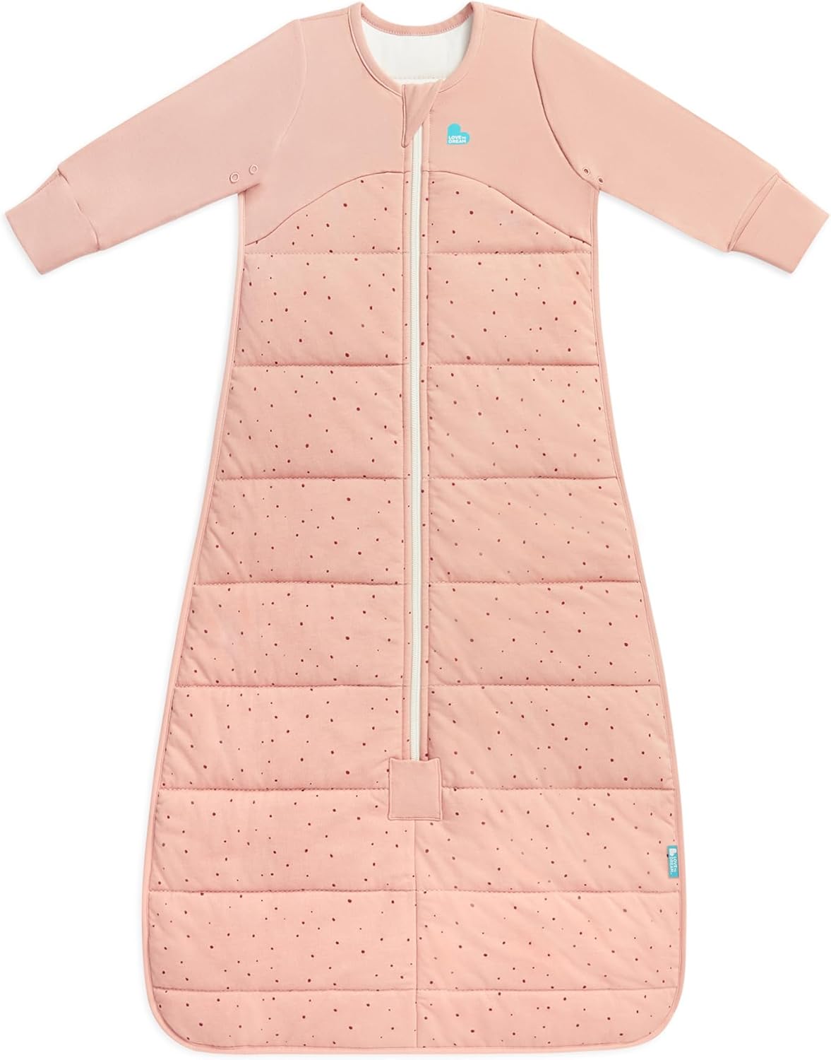 Love to Dream Sleep Bag, 2.5 TOG, Long Sleeve, Wearable Blanket & Built-In Quilt, Machine Washable Quilted Stretch Cotton