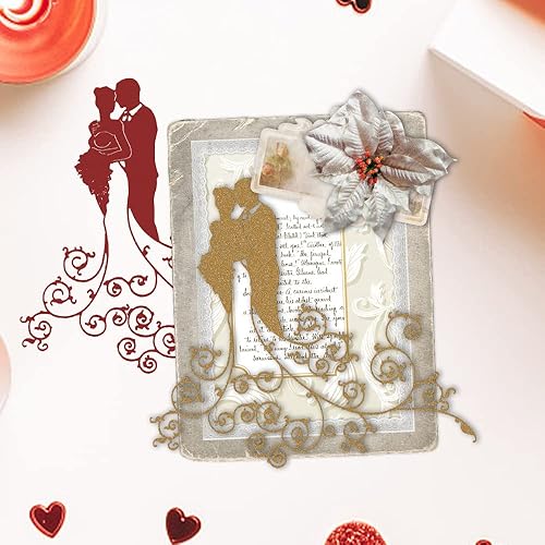 Miniatura 5 de ALIBBON Troqueles para el día de San Valentín para hacer tarjetas y álbumes de recortes, troqueles de corte de vestido de novia, moldes de plantilla