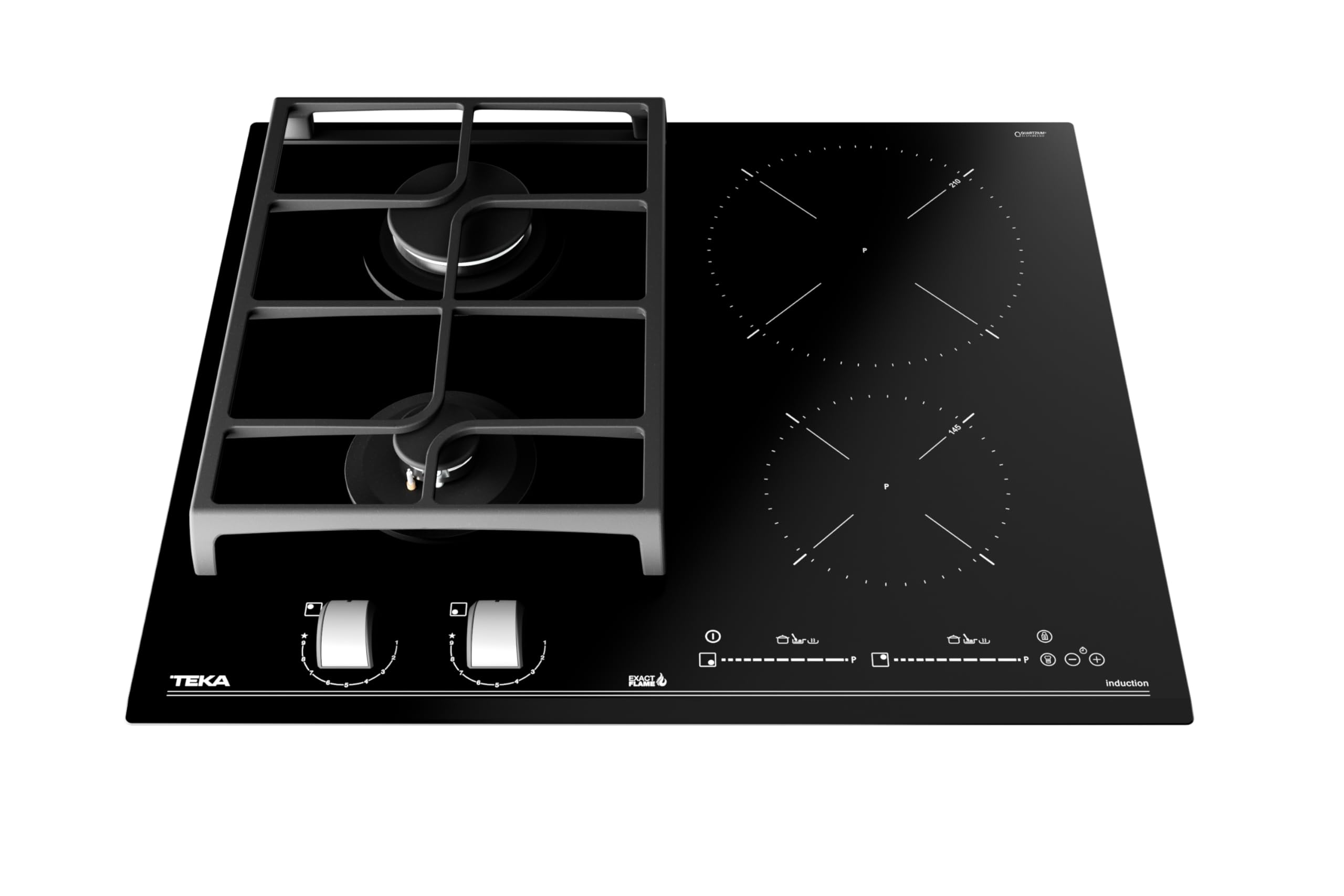 JZC 64322 AB - Piastra mista a 4 zone, 7300 W, colore: nero
