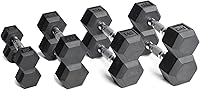 Vista 2 de CAP Barbell Rubber Coated Dumbbell Weight Set with Vertical Rack 100 lb, 150 lb, and 210 lb Options