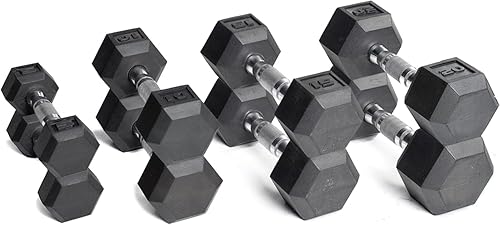 Miniatura 2 de CAP Barbell Rubber Coated Dumbbell Weight Set with Vertical Rack | 100 lb, 150 lb, and 210 lb Options