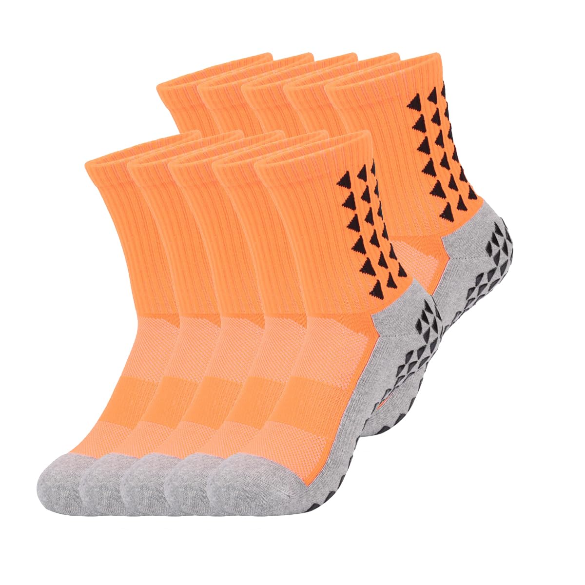 10 pares de calcetines tobilleros con cojín, calcetines deportivos para correr atléticos, calcetines de algodón antiampollas para hombres y mujeres, naranja, 10 pares naranja, 3-5
