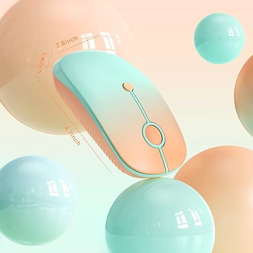 Miniatura 6 de seenda Mouse Bluetooth  Modo dual (Bluetooth 4.0 + 2.4 GHz) Mouse con receptor USB, mouse inalámbrico delgado portátil multidispositivo para iPad,