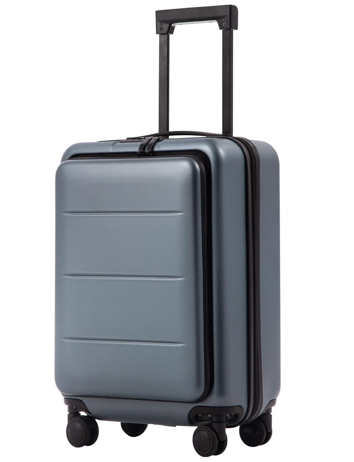 Coolife Luggage Suitcase Piece Carry On ABS+PC Spinner Trolley with pocket Compartmnet(Night navy, 20in(carry on))