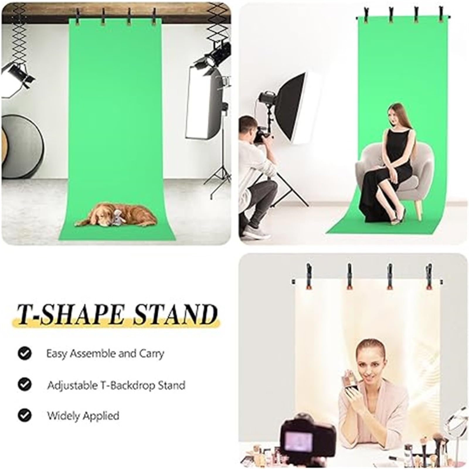 Kit di supporto portatile con cornice regolabile e schermo verde per studio fotografico e produzione video