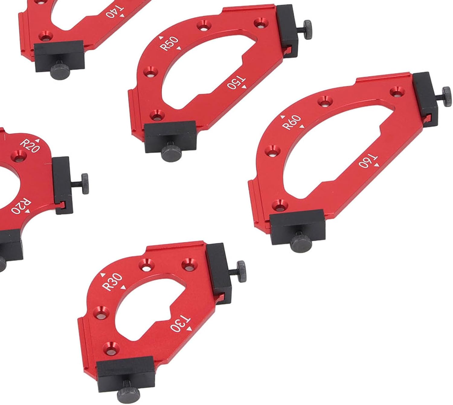 Dioche Table Corner Router Aluminum Alloy Table Corner Router Jig Set Trimming Machine R10-R60 Radius Template Kit for Woodworking Trimming Tools