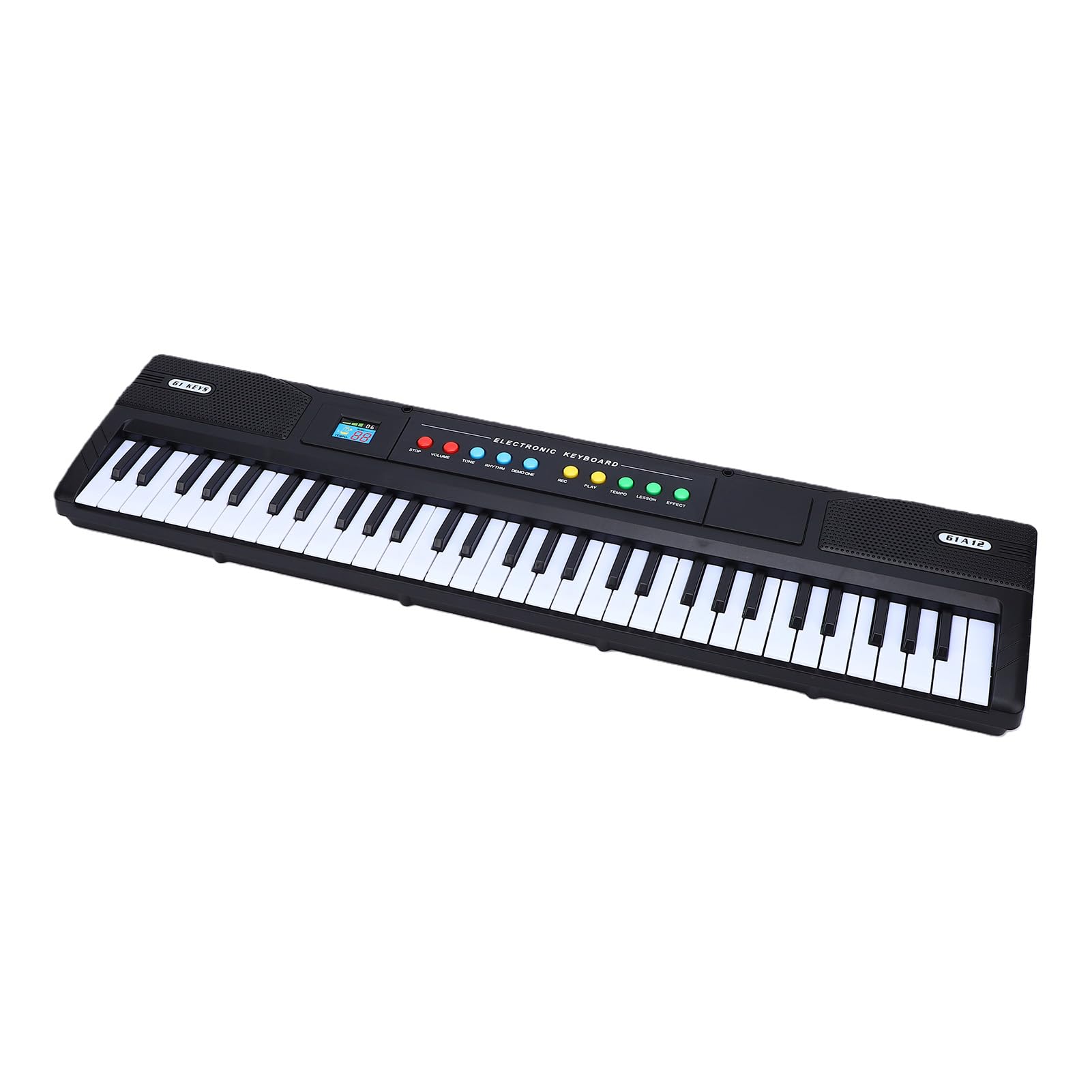 LiebeWH Pianoforte con Tastiera Elettronica a 61 Tasti, Tastiera Musicale Portatile in ABS con modalità di Insegnamento, Riproduzione di Registrazione, Microfono a 8 Toni e 16 Ritmi, per Principianti,