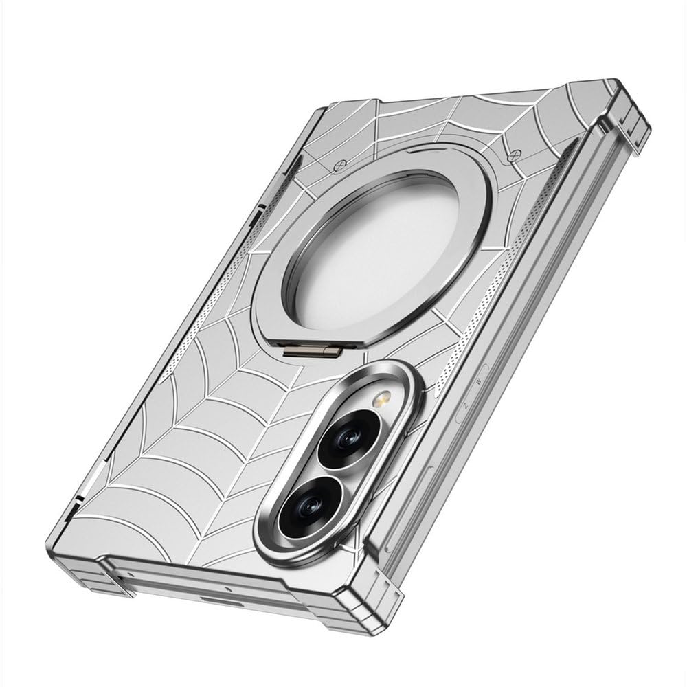 Custodia per telefono con supporto magnetico senza cornice in metallo per Samsung Galaxy Z Fold 8 Ultra, custodia protettiva antiurto, rossa, per Samsung Galaxy Z Fold 8 Ultra