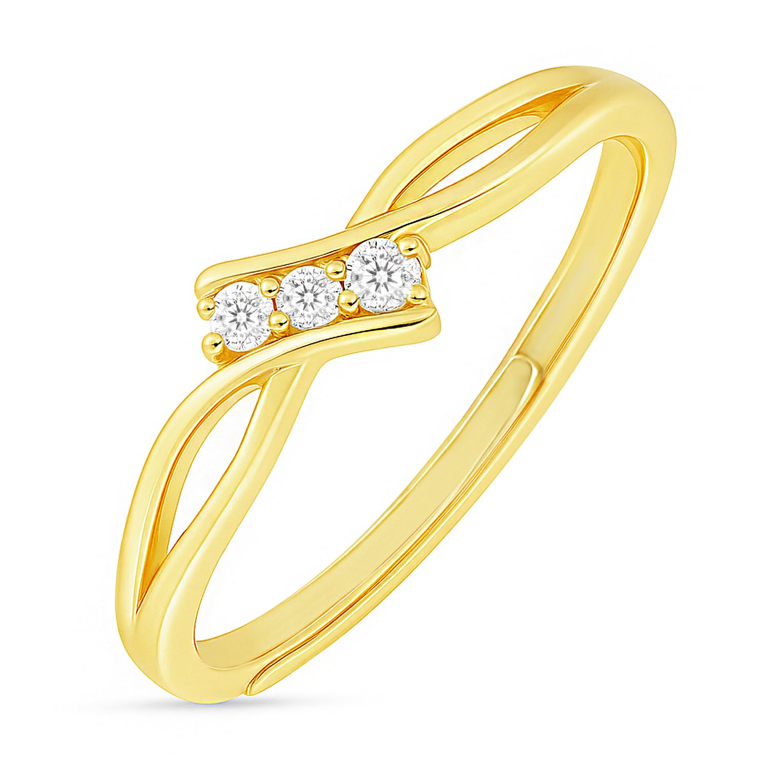 Gold-Plated Infinity Three-Stone Adjustable Ring-image-33