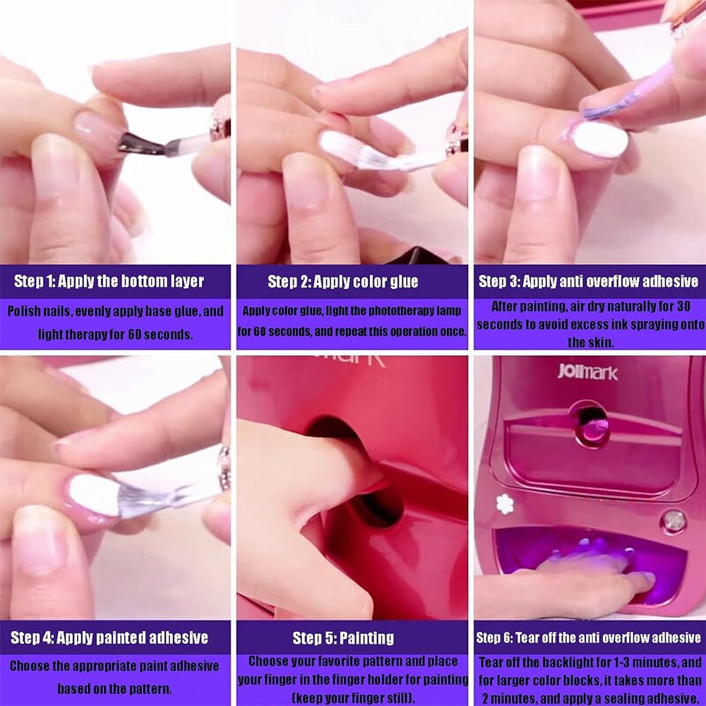 Stampante per nail art 3D - Macchina di progettazione digitale con oltre 800 immagini, wireless e automatica, funzionamento in 30 secondi, supporta WiFi e USB