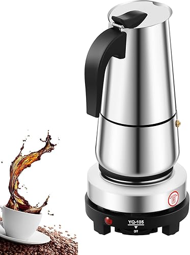 Máquina de café, cafetera de acero inoxidable, cafetera de ajuste de temperatura de cinco velocidades (4 tazas (aproximadamente 6.8 fl oz6.76 oz))