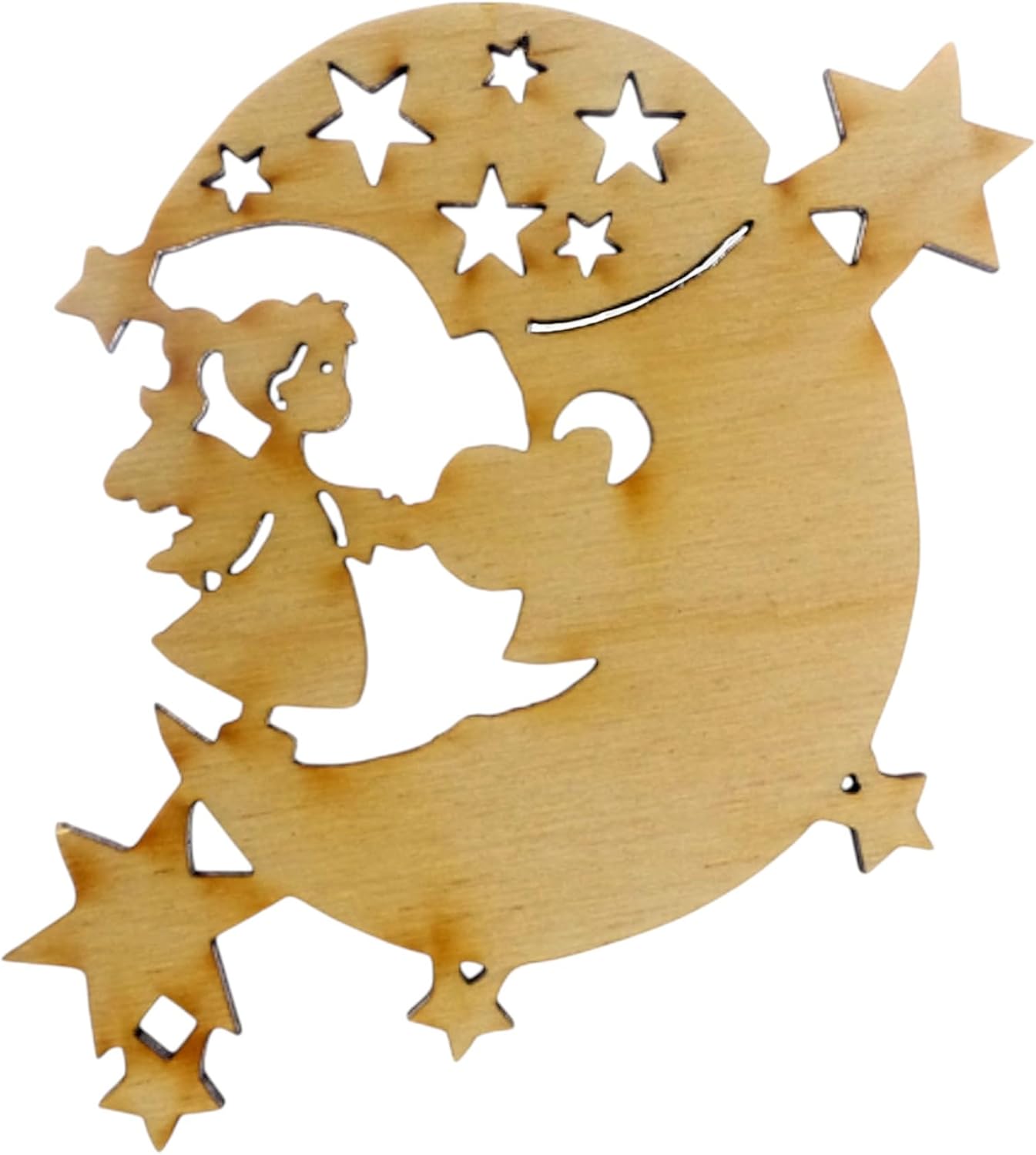 10PK Personalized Stars and Moon Ornament, Childrens Ornaments for Christmas Tree