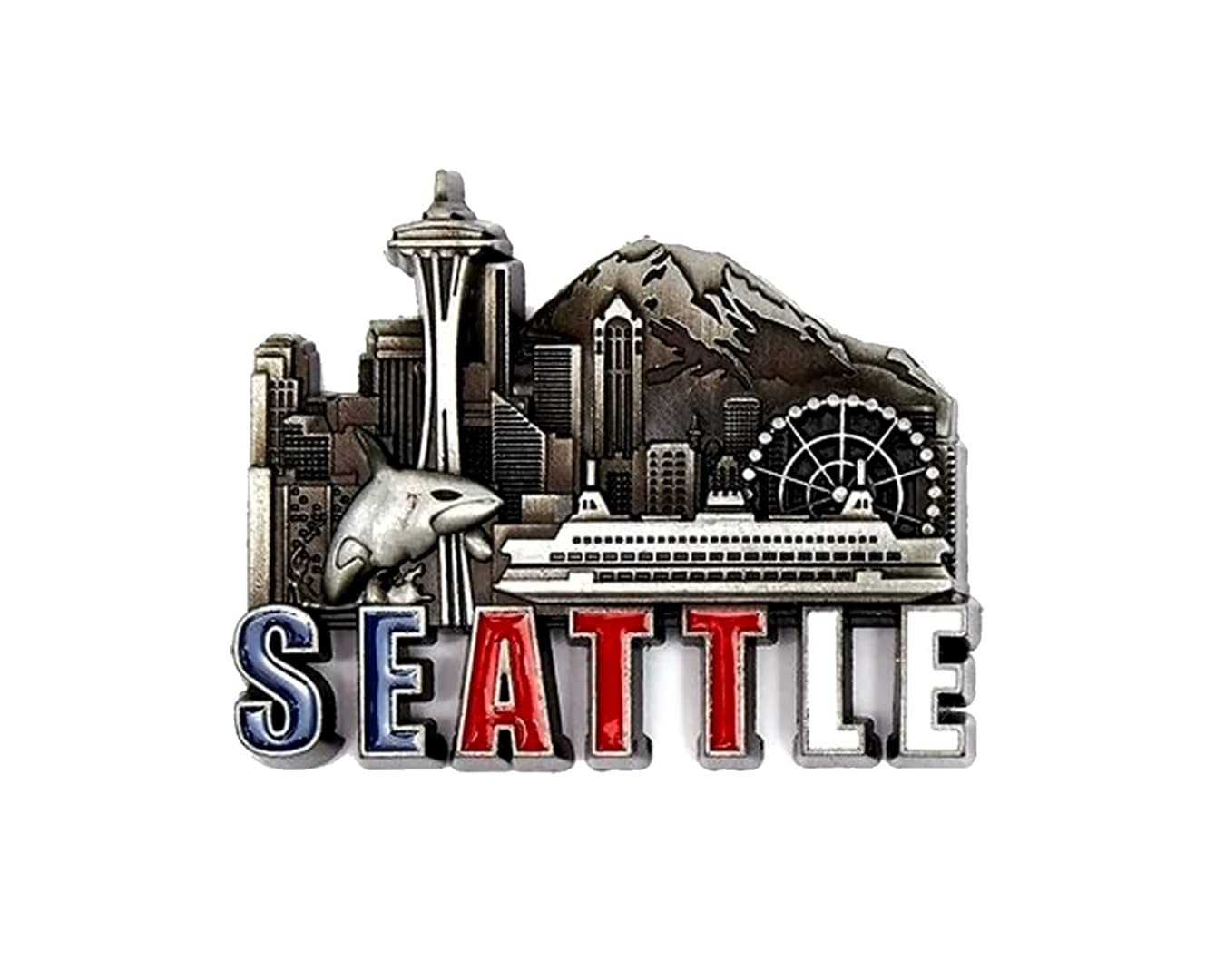 Set of 1 Seattle Printed Fridge Magnet Set Funky and Quirky Designs || MDF Wood Material Magent for Fridge Decoration || Fridge Magnets Refrigerator Stylish Set Kitchen