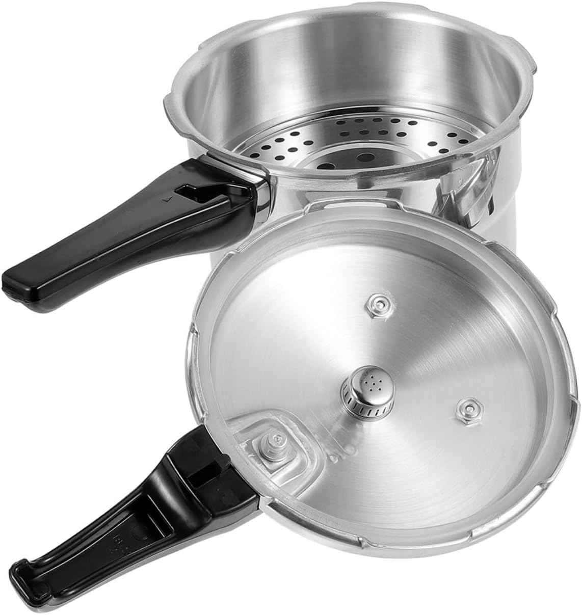 Homoyoyo Household High Pressure Cooker Thickened Gas Stove and Induction Compatible Kitchen Pot with Steaming Ergonomic Safe Handle Energy-saving Fast Cooking Pressure Pot for Families