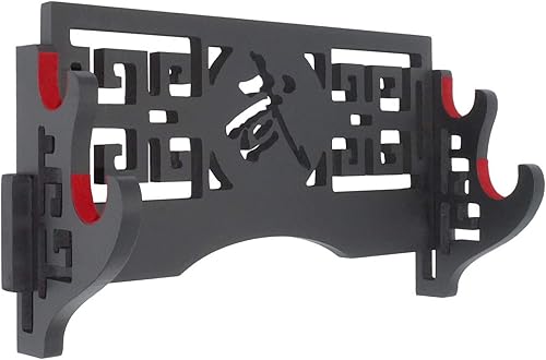 Eforlife - Soporte de pared para espada de 2 niveles, soporte de exhibición Samurai con patrón hueco para Katana, Wakizashi y espadas estándar
