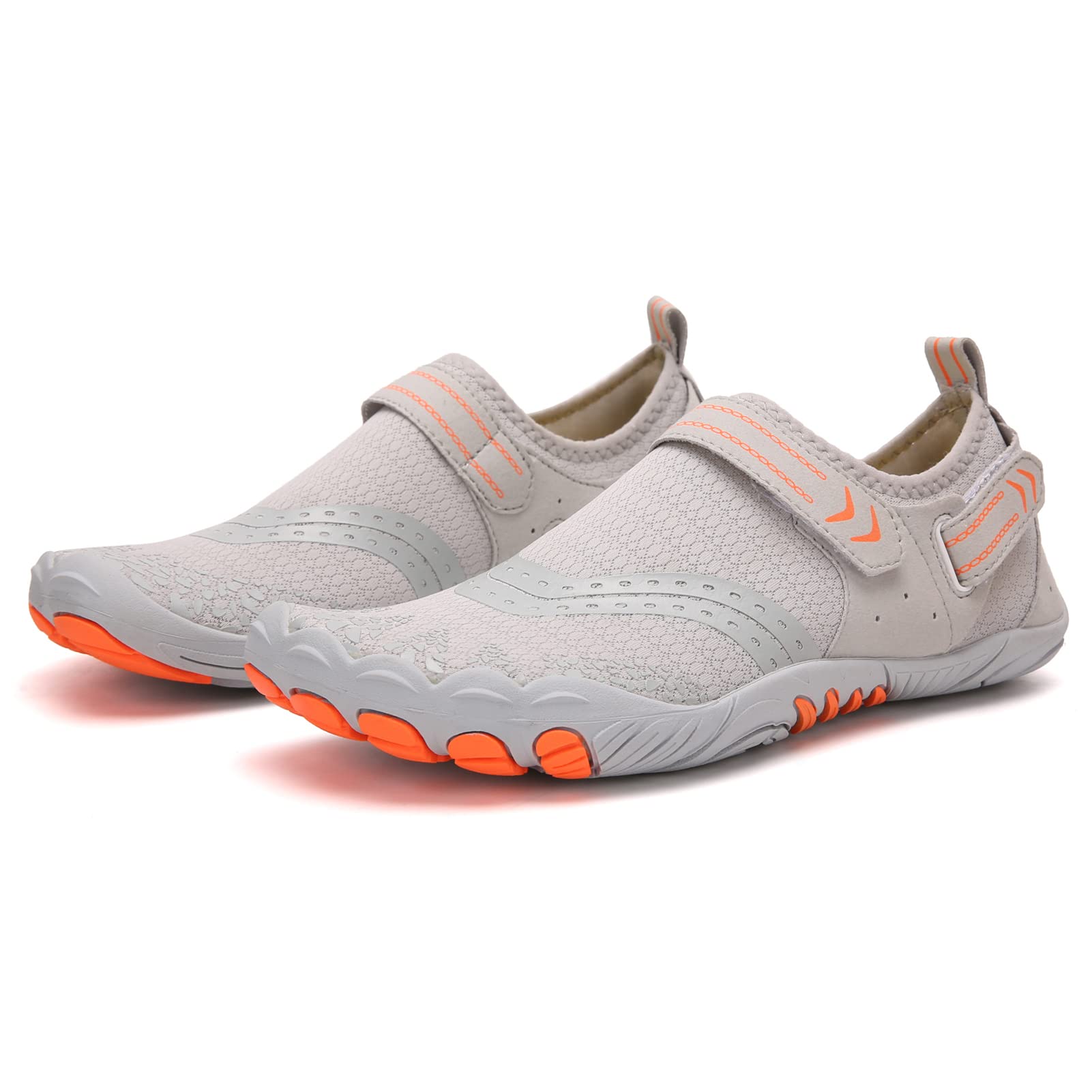 Qui Dry Trekking Shoes Women Men Lightweight Sport Shoes for Beach Kayak Boat Grey