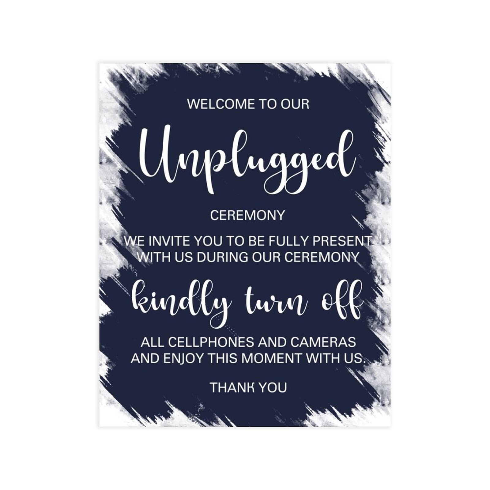 Niestandardowa nazwa 'Welcome to Our Unplugged Ceremony Sign Dostosowany do Twoich imion i dat Nowoczesny minimalistyczny znak powitalny na ślub spersonalizowany znak powitalny ślubny powitalny 50 cm x 76 cm